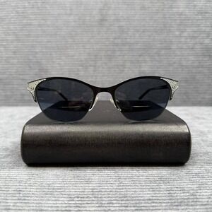 B.U.M. Equipment Vivid Y2k Sunglasses Black Silver Filigree Cat Eye 50-18-135